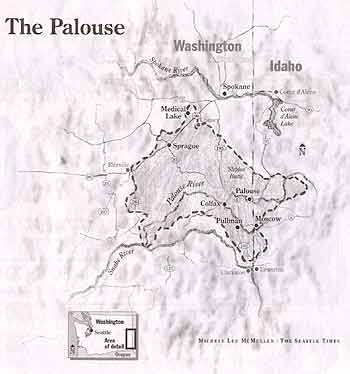 map of the palouse - click to view enlarged at seattletimes.com