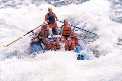 Bill whitewater rafting with family
